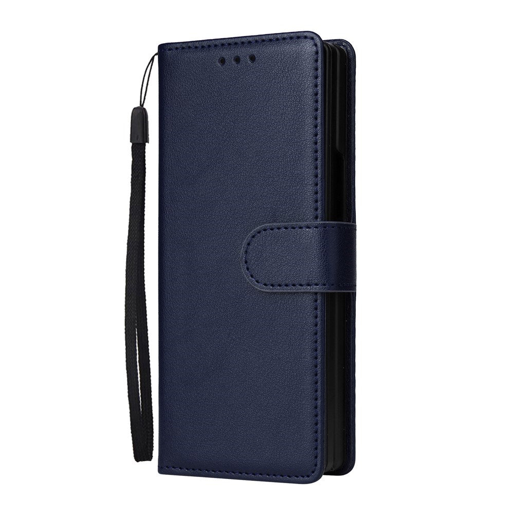 EIDERWOOD Samsung Galaxy Z Fold6 Kunstlæder Flip Cover m. Kortholder & Strop - Blå