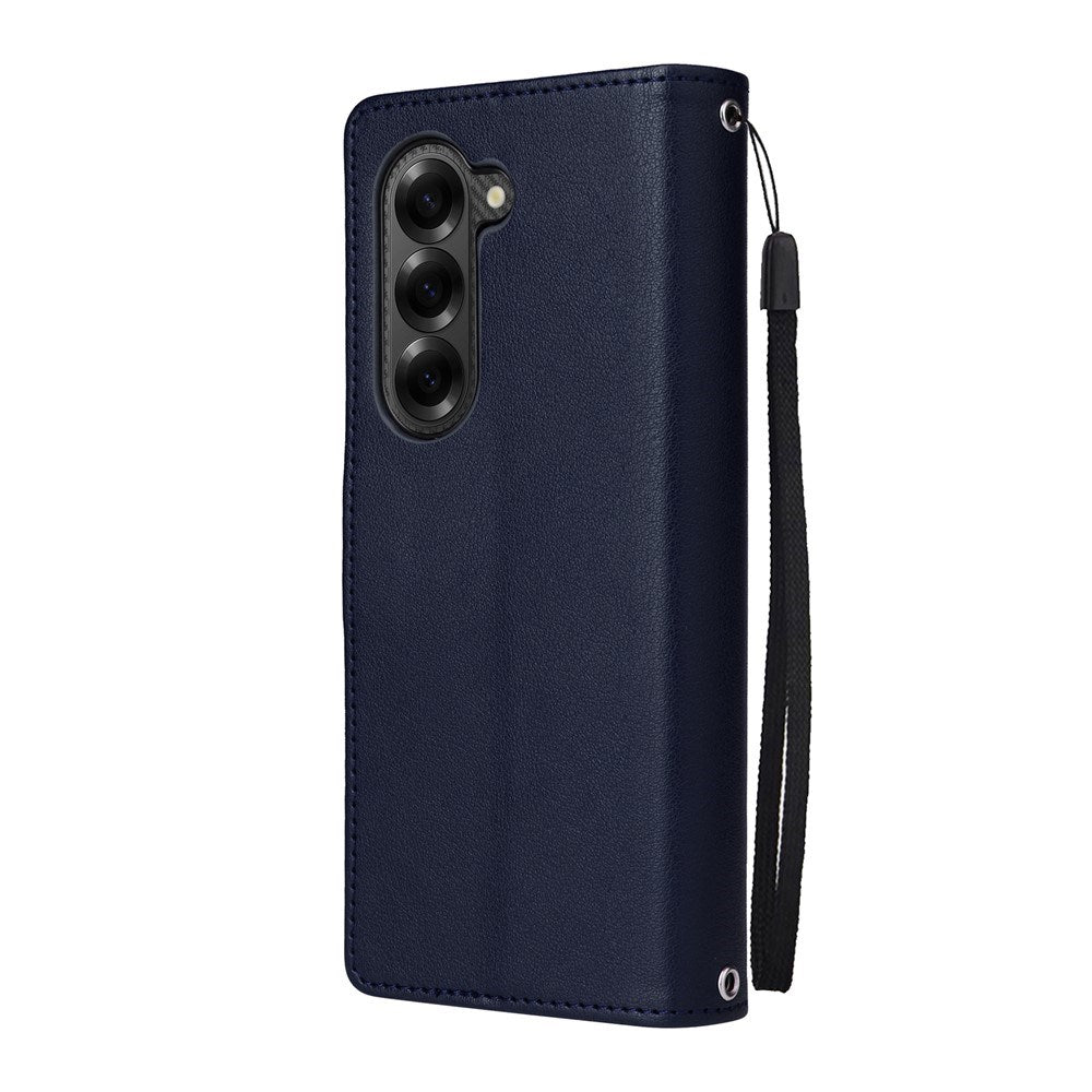 EIDERWOOD Samsung Galaxy Z Fold6 Kunstlæder Flip Cover m. Kortholder & Strop - Blå