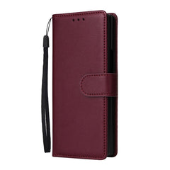 EIDERWOOD Samsung Galaxy Z Fold6 Kunstlæder Flip Cover m. Kortholder & Strop - Mørkerød