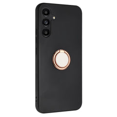 EIDERWOOD Samsung Galaxy A16 Fleksibelt Plastik Cover m. Ring Kickstand - Sort m. Magnetisk Rose Gold Ring