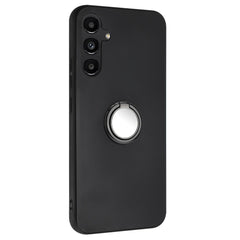 EIDERWOOD Samsung Galaxy A16 Fleksibelt Plastik Cover m. Ring Kickstand - Sort m. Magnetisk Sort Ring