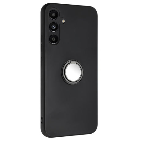 EIDERWOOD Samsung Galaxy A16 Fleksibelt Plastik Cover m. Ring Kickstand - Sort m. Magnetisk Sort Ring