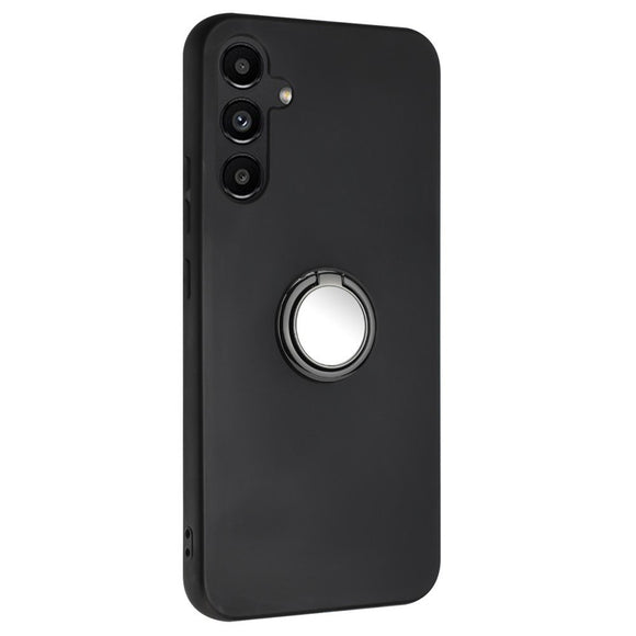 EIDERWOOD Samsung Galaxy A16 Fleksibelt Plastik Cover m. Ring Kickstand - Sort m. Magnetisk Sort Ring