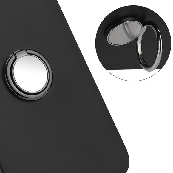 EIDERWOOD Samsung Galaxy A16 Fleksibelt Plastik Cover m. Ring Kickstand - Sort m. Magnetisk Sort Ring