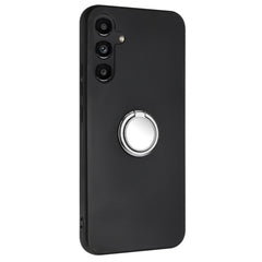 EIDERWOOD Samsung Galaxy A16 Fleksibelt Plastik Cover m. Ring Kickstand - Sort m. Magnetisk Sølv Ring