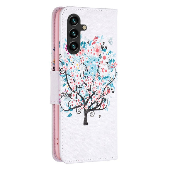 EIDERWOOD Samsung Galaxy A16 Læder Cover m. Pung & Print - Farverigt Træ