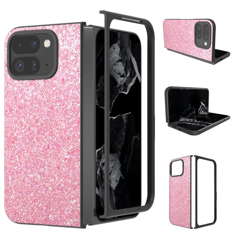 EIDERWOOD Google Pixel 9 Pro Fold (5G) Kunstlæder Glitter Cover - Lyserød