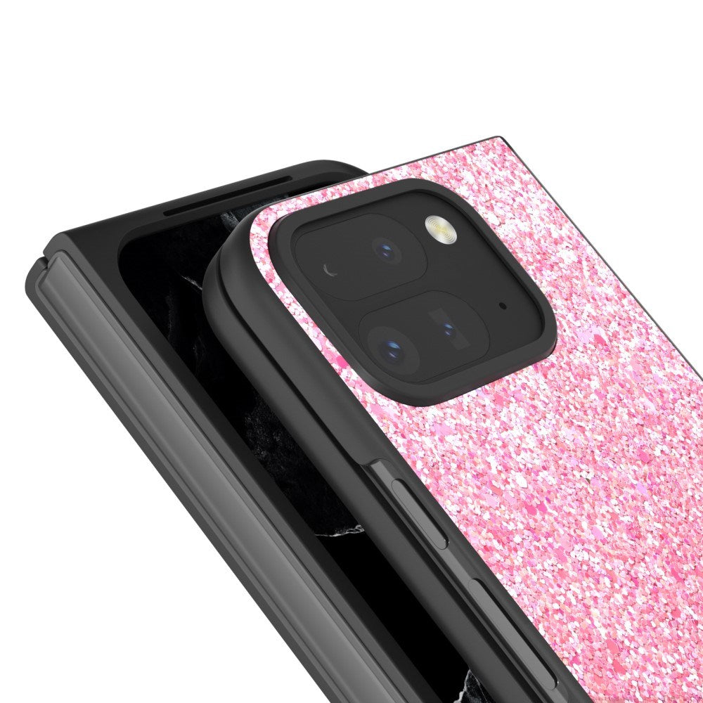 EIDERWOOD Google Pixel 9 Pro Fold (5G) Kunstlæder Glitter Cover - Lyserød