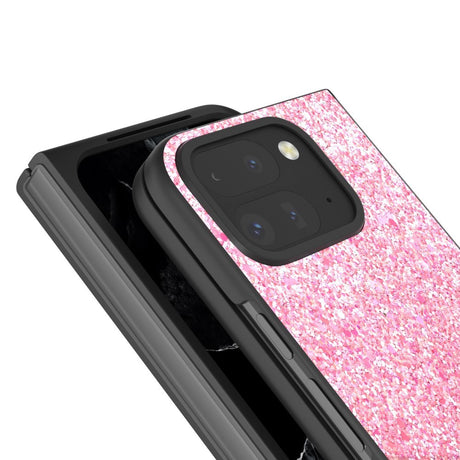 EIDERWOOD Google Pixel 9 Pro Fold (5G) Kunstlæder Glitter Cover - Lyserød