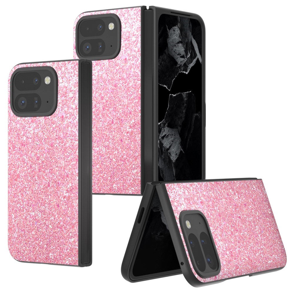 EIDERWOOD Google Pixel 9 Pro Fold (5G) Kunstlæder Glitter Cover - Lyserød