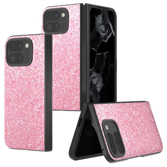 EIDERWOOD Google Pixel 9 Pro Fold (5G) Kunstlæder Glitter Cover - Lyserød