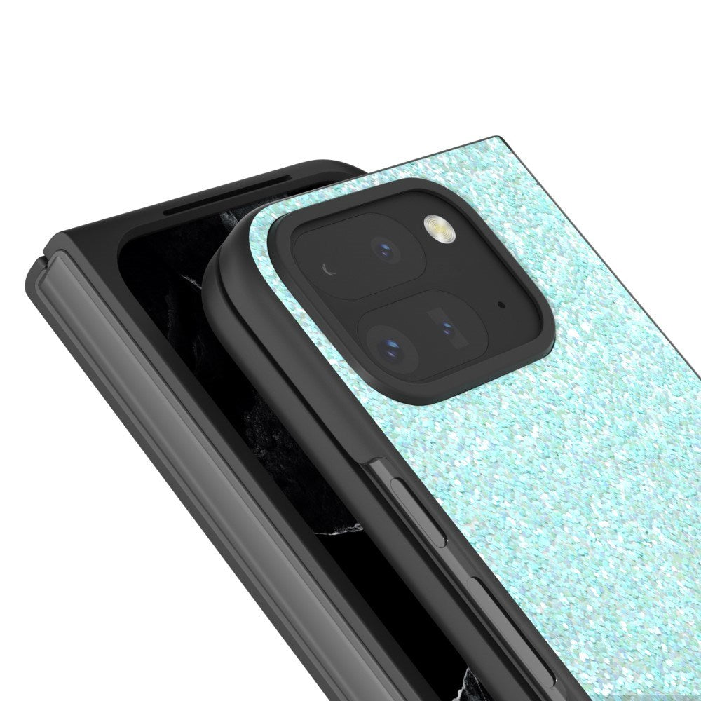 EIDERWOOD Google Pixel 9 Pro Fold (5G) Kunstlæder Glitter Cover - Blå