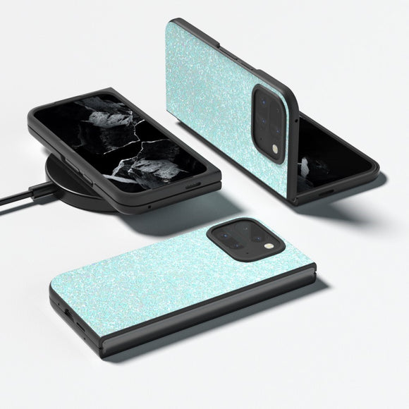 EIDERWOOD Google Pixel 9 Pro Fold (5G) Kunstlæder Glitter Cover - Blå