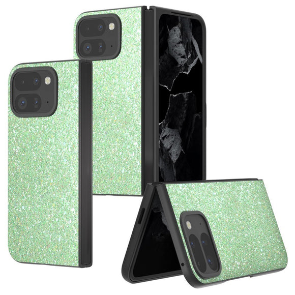 EIDERWOOD Google Pixel 9 Pro Fold (5G) Kunstlæder Glitter Cover - Grøn