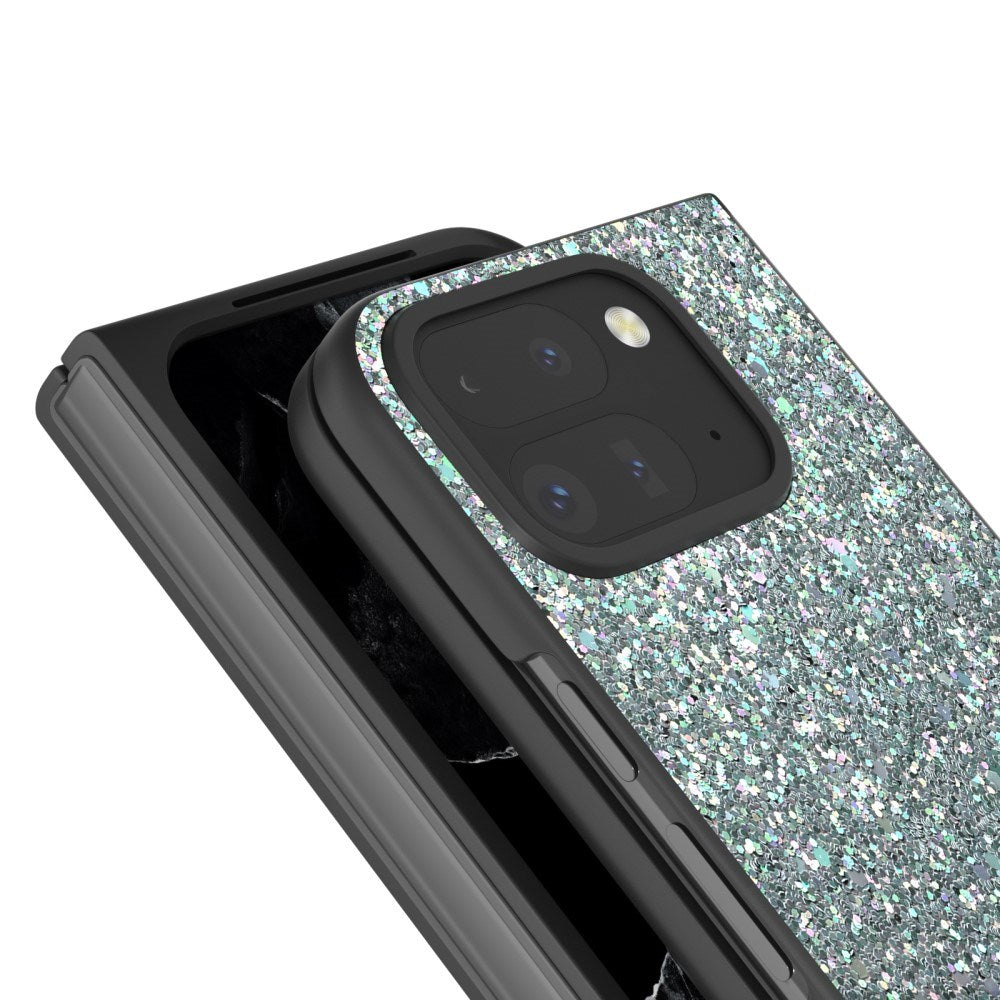 EIDERWOOD Google Pixel 9 Pro Fold (5G) Kunstlæder Glitter Cover - Mørkegrøn