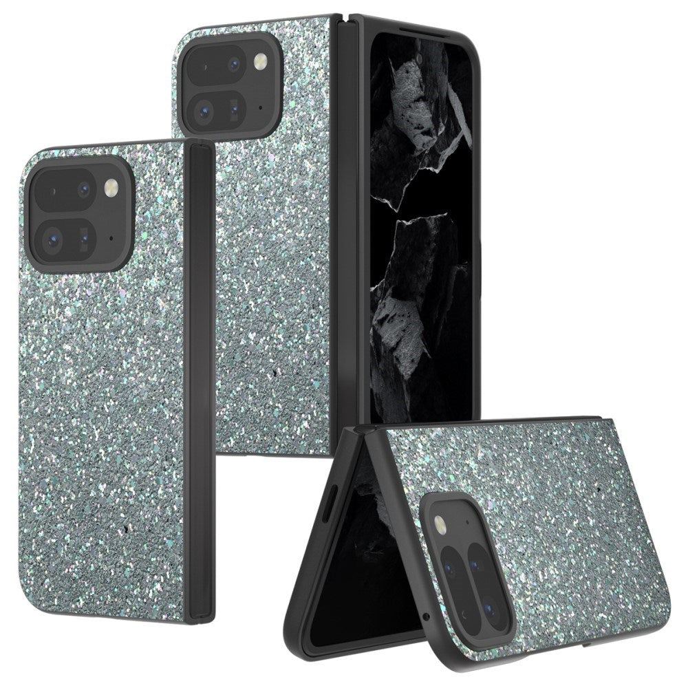 EIDERWOOD Google Pixel 9 Pro Fold (5G) Kunstlæder Glitter Cover - Mørkegrøn