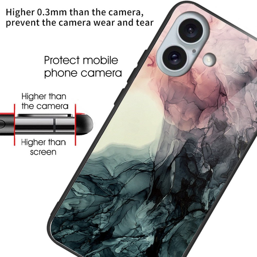 EIDERWOOD iPhone 16 Plastik Cover m. Glasbagside - Grå / Lyserød Sky