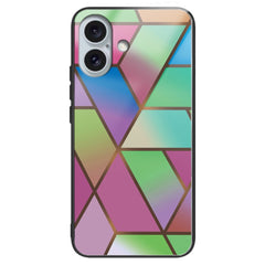 EIDERWOOD iPhone 16 Plastik Cover m. Glasbagside - Farverig Geometri