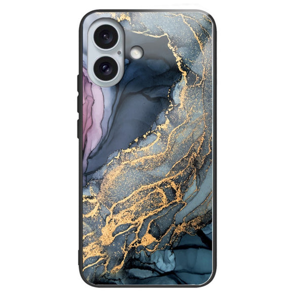 EIDERWOOD iPhone 16 Plastik Cover m. Glasbagside - Blå / Guld Sky