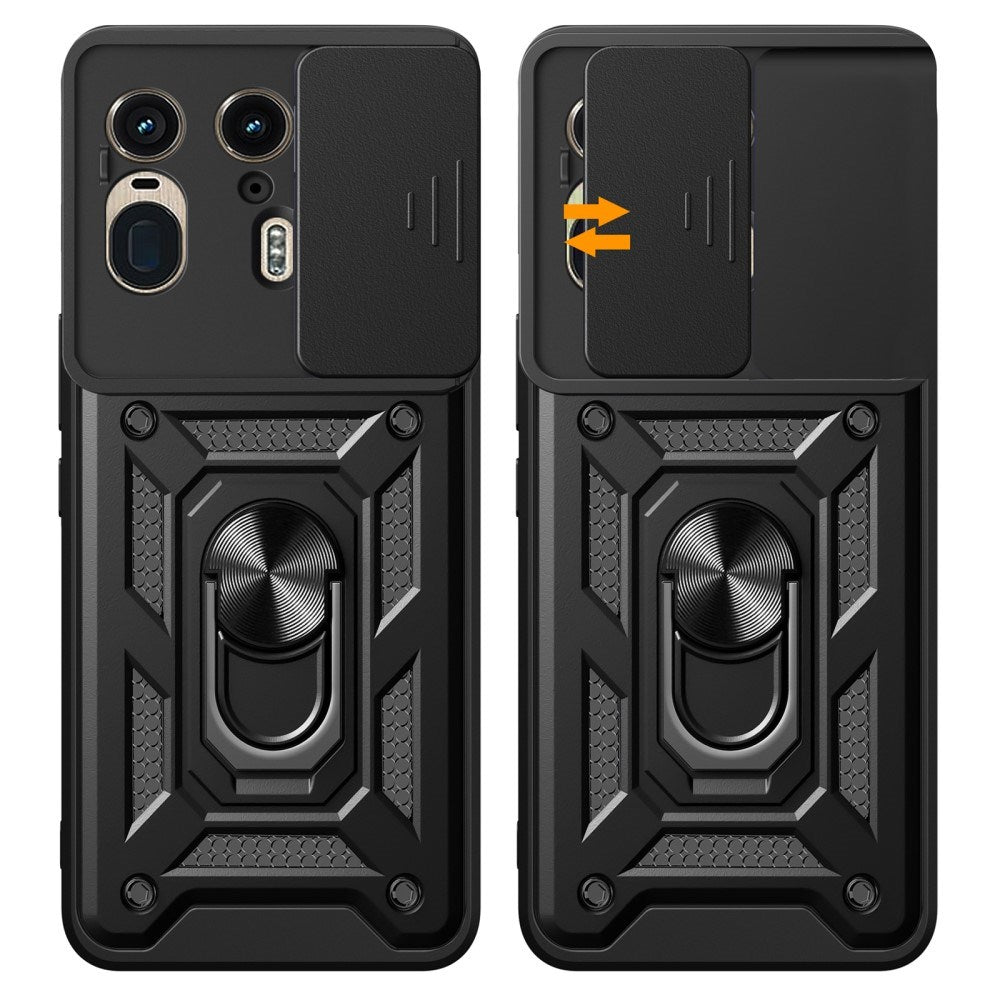 EIDERWOOD Motorola Edge 50 Ultra Håndværker Cover m. Magnetisk Kickstand & Cam Slider - Sort