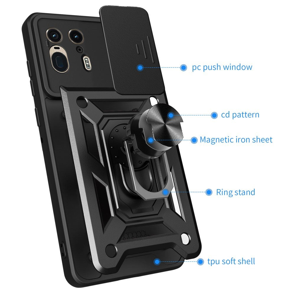 EIDERWOOD Motorola Edge 50 Ultra Håndværker Cover m. Magnetisk Kickstand & Cam Slider - Sort