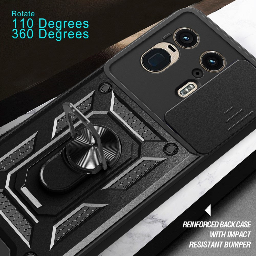 EIDERWOOD Motorola Edge 50 Ultra Håndværker Cover m. Magnetisk Kickstand & Cam Slider - Sort