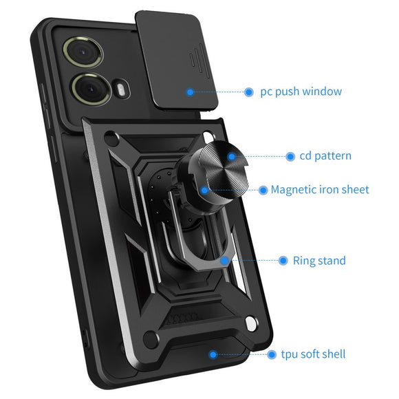 EIDERWOOD Motorola Moto G85 (5G) Håndværker Cover m. Magnetisk Kickstand & Cam Slider - Blå