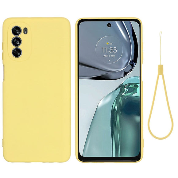 Motorola Moto G62 Liquid Silikone Cover m. Strop - Gul