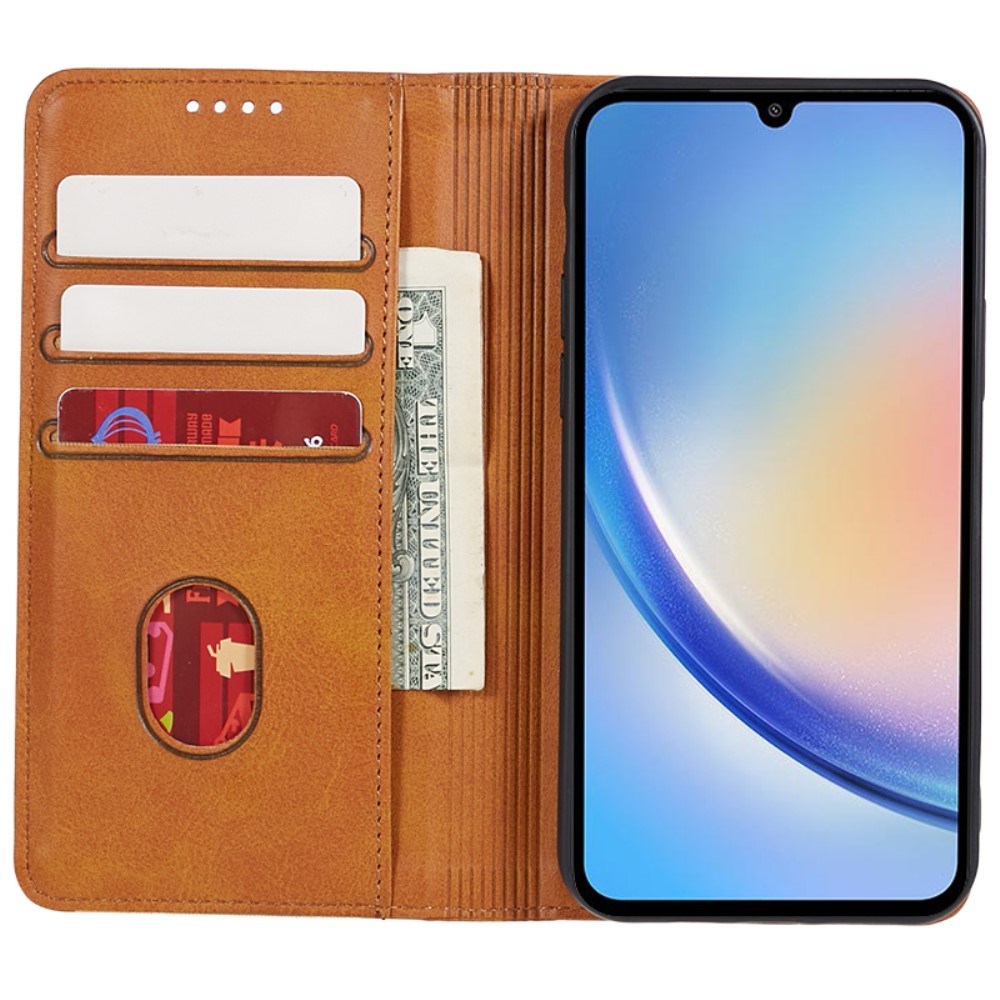 EIDERWOOD Samsung Galaxy A16 (4G/5G) Vegansk Læder Flip Cover m. Pung - Lysebrun
