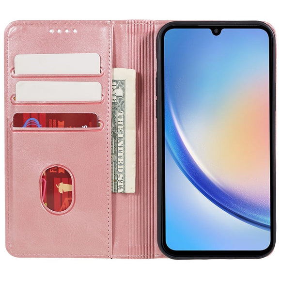 EIDERWOOD Samsung Galaxy A16 (4G/5G) Vegansk Læder Flip Cover m. Pung - Rose Gold