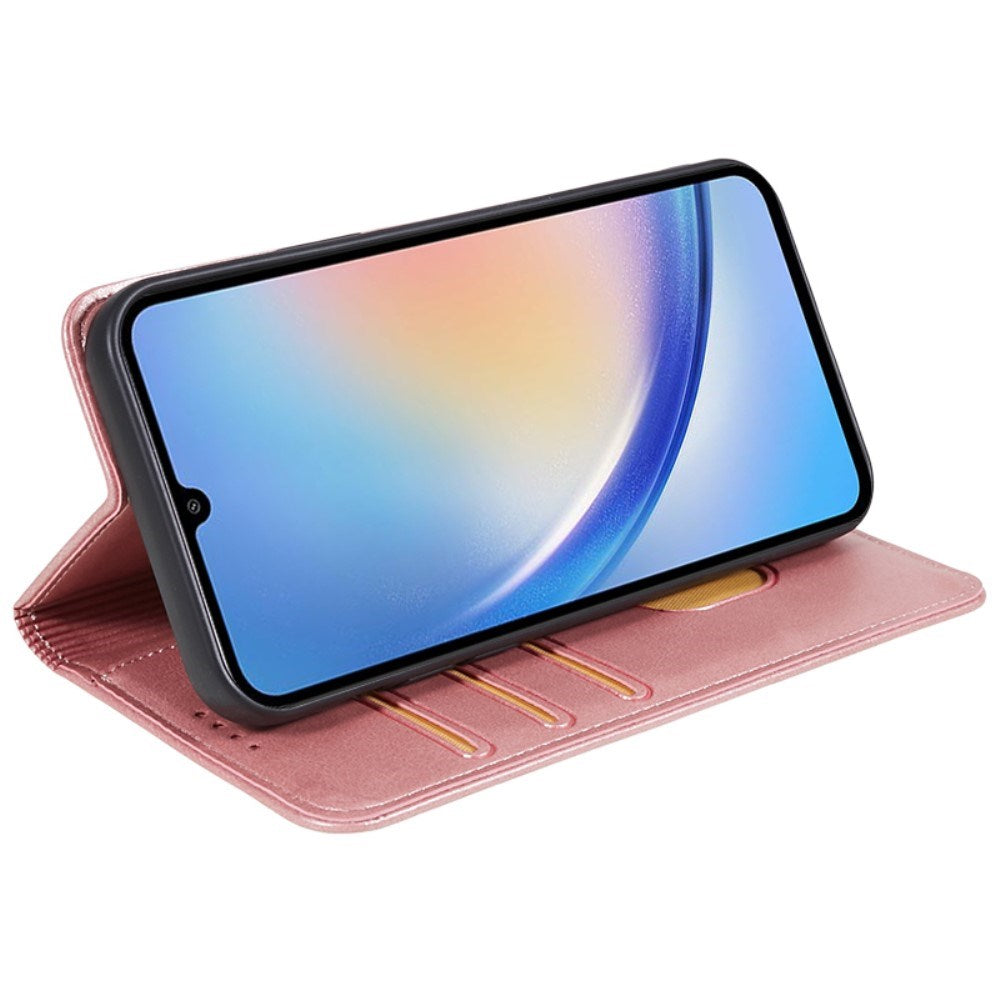 EIDERWOOD Samsung Galaxy A16 (4G/5G) Vegansk Læder Flip Cover m. Pung - Rose Gold