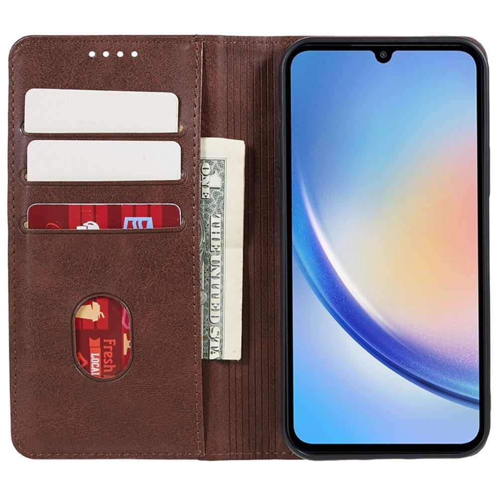 EIDERWOOD Samsung Galaxy A16 (4G/5G) Vegansk Læder Flip Cover m. Pung - Brun