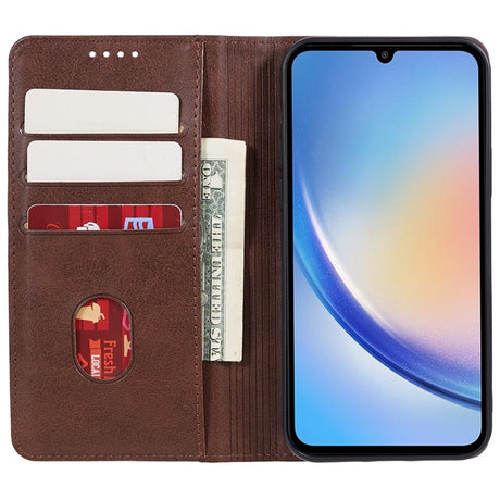 EIDERWOOD Samsung Galaxy A16 (4G/5G) Vegansk Læder Flip Cover m. Pung - Brun