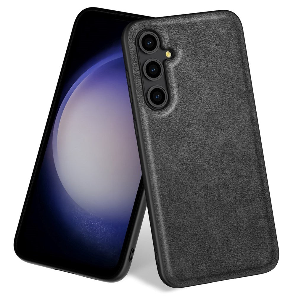 EIDERWOOD Samsung Galaxy A16 Kunstlæder Cover m. Fleksibel Plastik Kanter - Sort