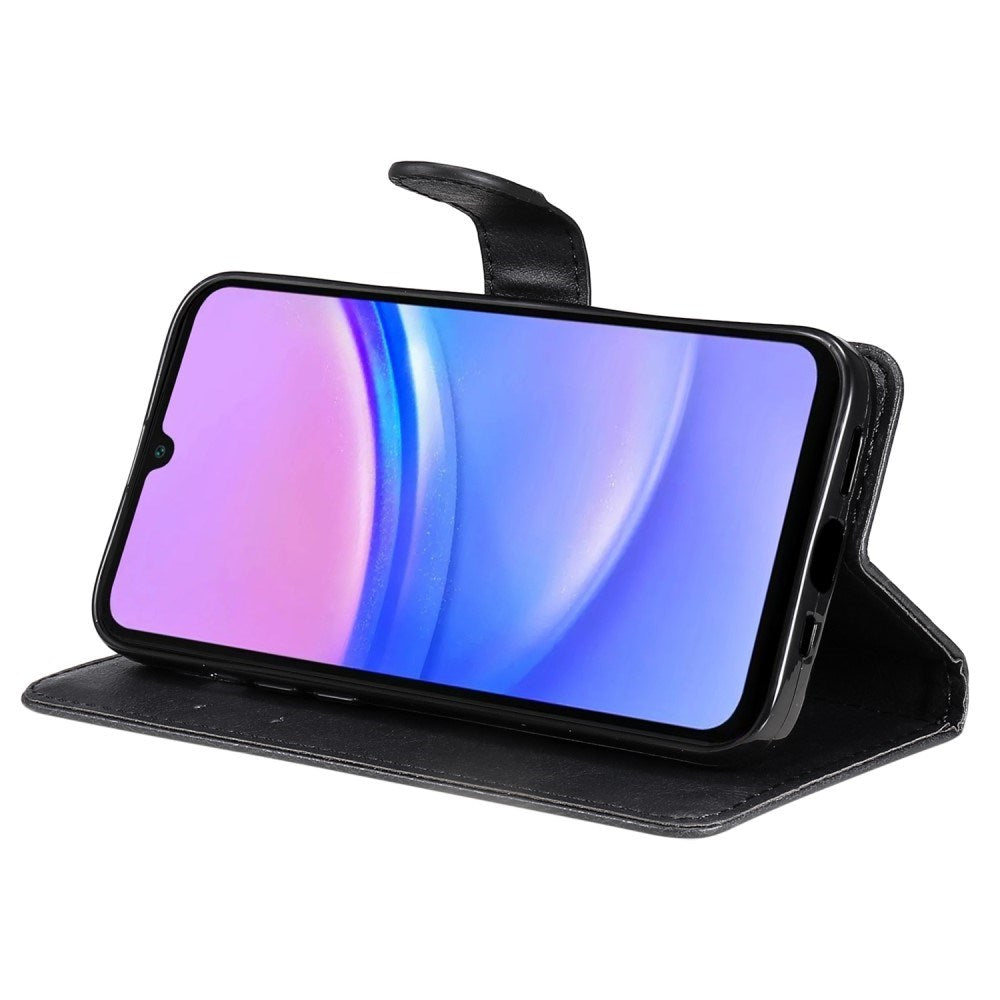 Samsung Galaxy A16 (4G/5G) Læder Cover m. Pung og Strop - Sort