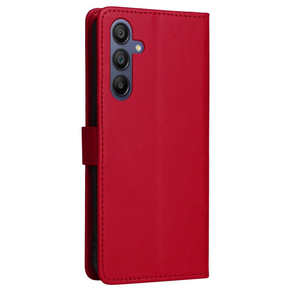 Samsung Galaxy A16 (4G/5G) Læder Cover m. Pung og Strop - Rød