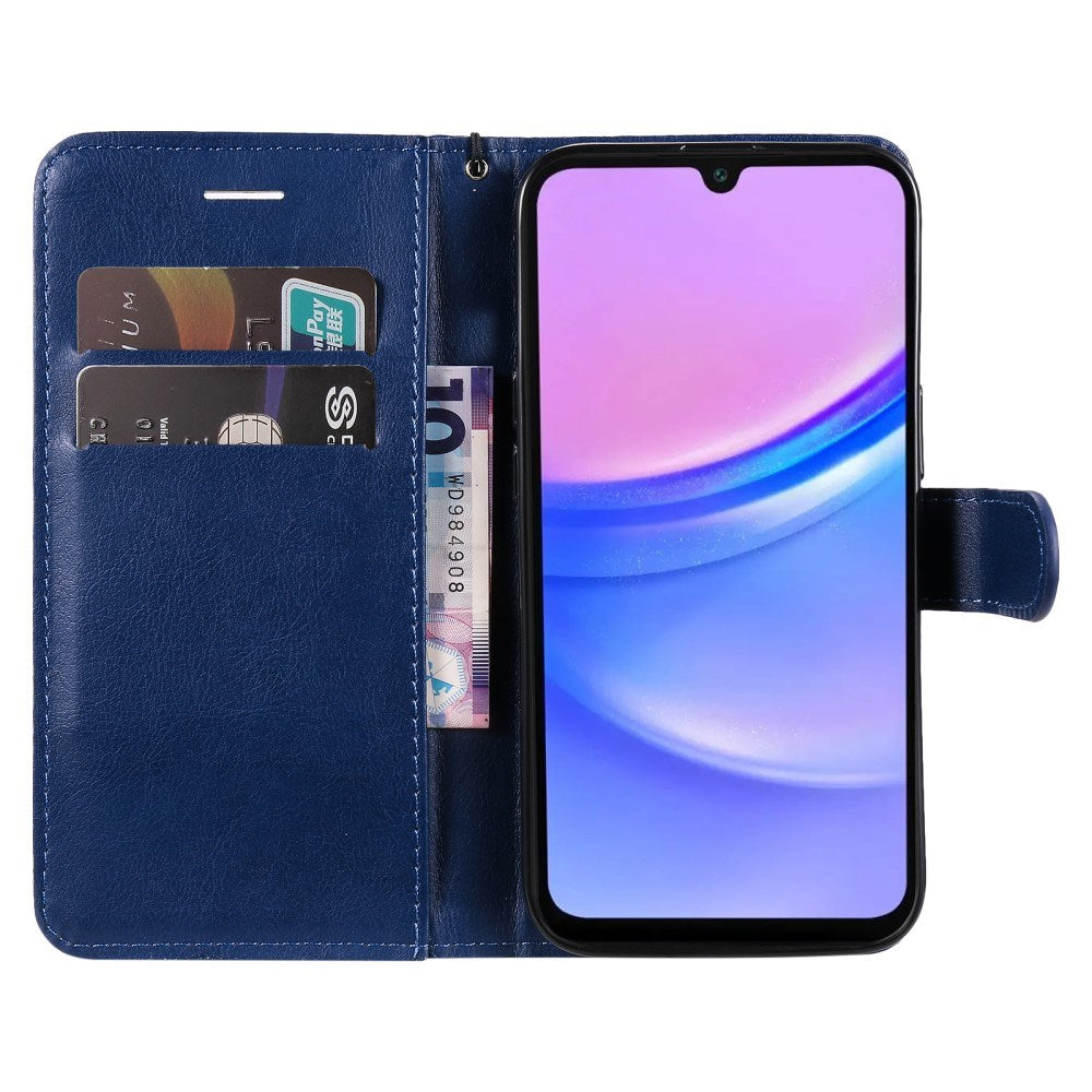 Samsung Galaxy A16 (4G/5G) Læder Cover m. Pung og Strop - Blå