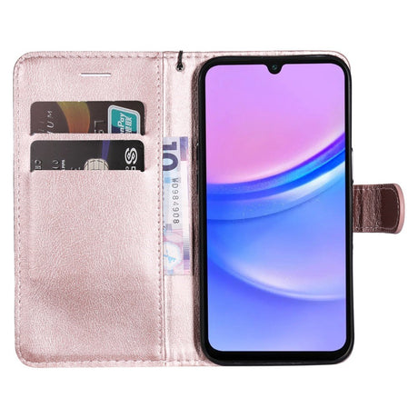Samsung Galaxy A16 (4G/5G) Læder Cover m. Pung og Strop - Rose Gold