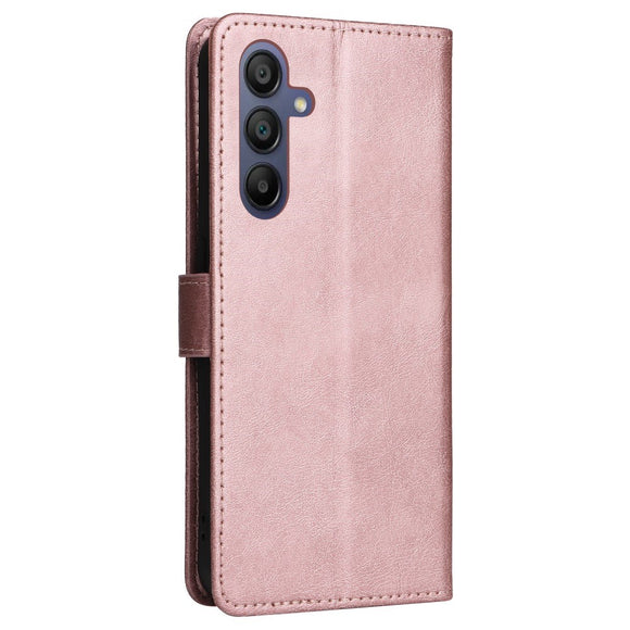 Samsung Galaxy A16 (4G/5G) Læder Cover m. Pung og Strop - Rose Gold