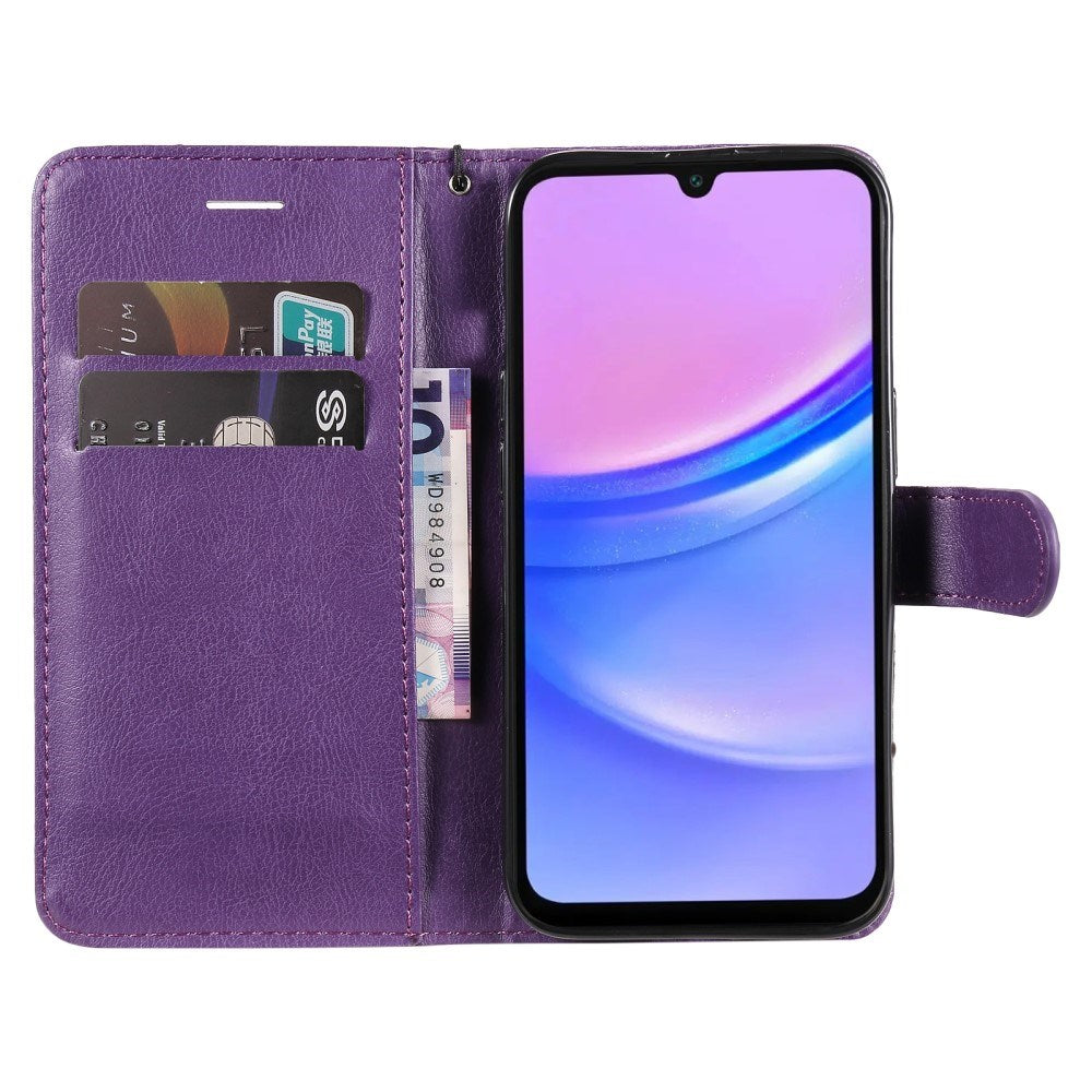 Samsung Galaxy A16 (4G/5G) Læder Cover m. Pung og Strop - Lilla