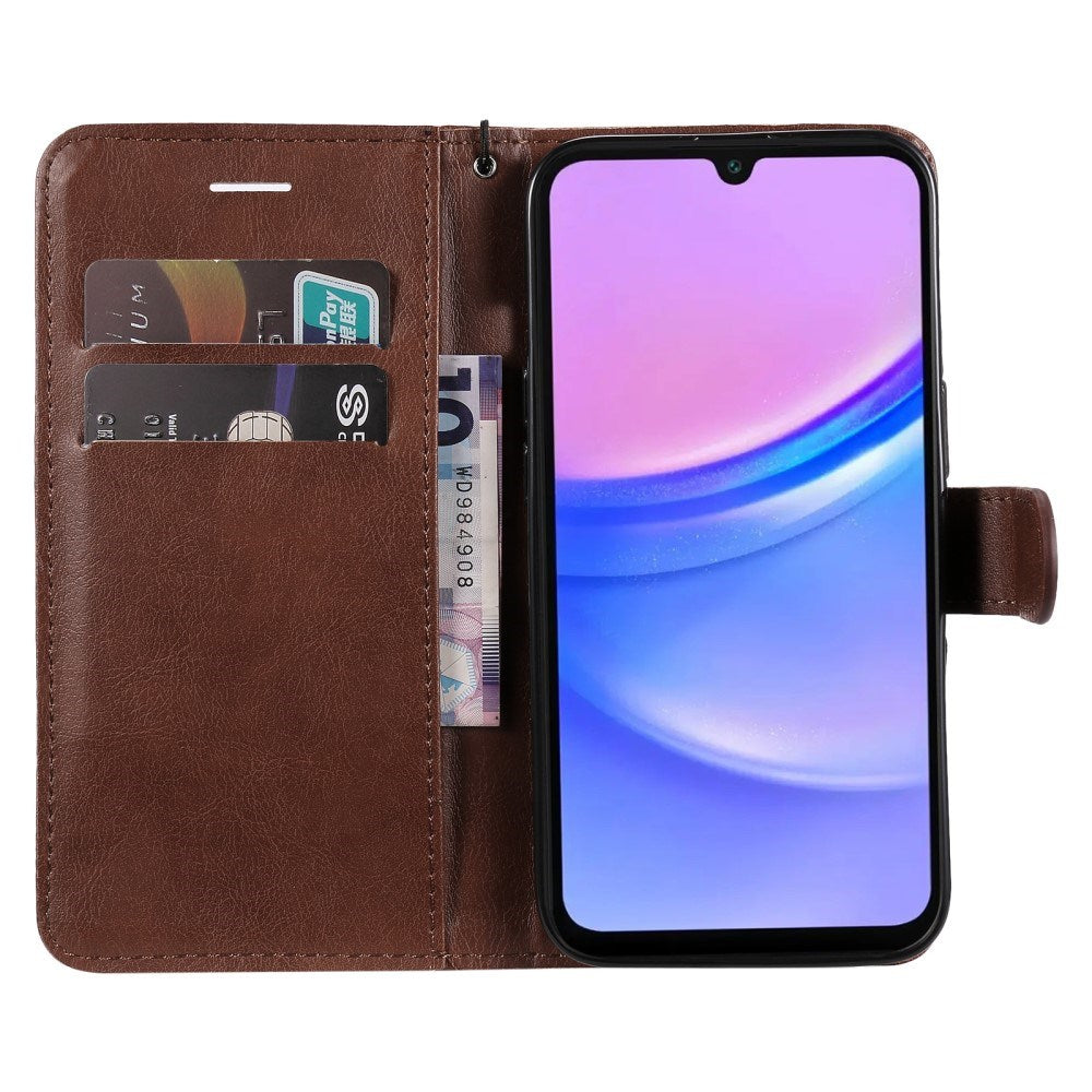 Samsung Galaxy A16 (4G/5G) Læder Cover m. Pung og Strop - Brun