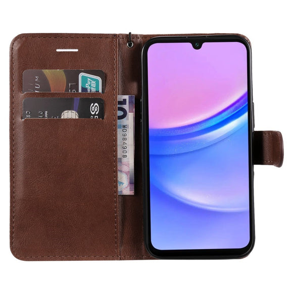 Samsung Galaxy A16 (4G/5G) Læder Cover m. Pung og Strop - Brun