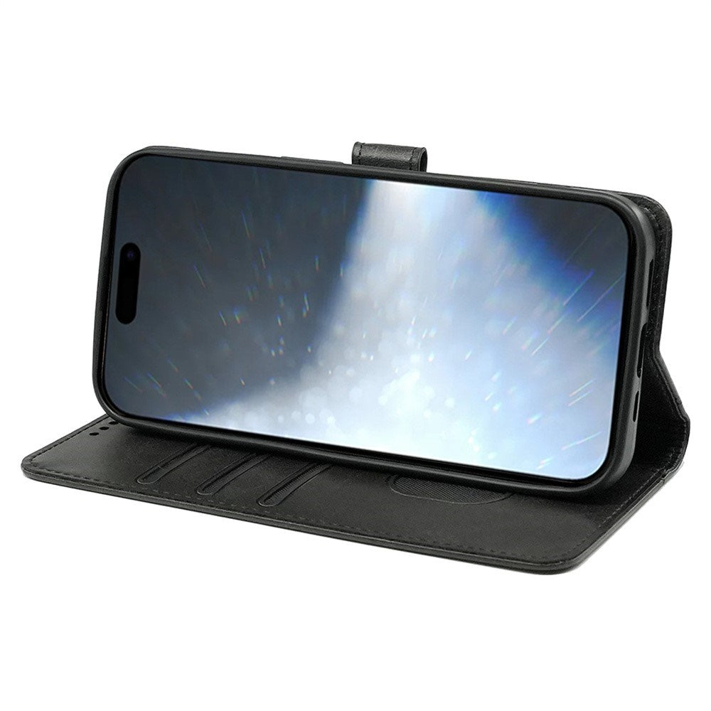 EIDERWOOD iPhone 16 Pro Læder Cover m. Ståfunktion & Kortholder - Sort