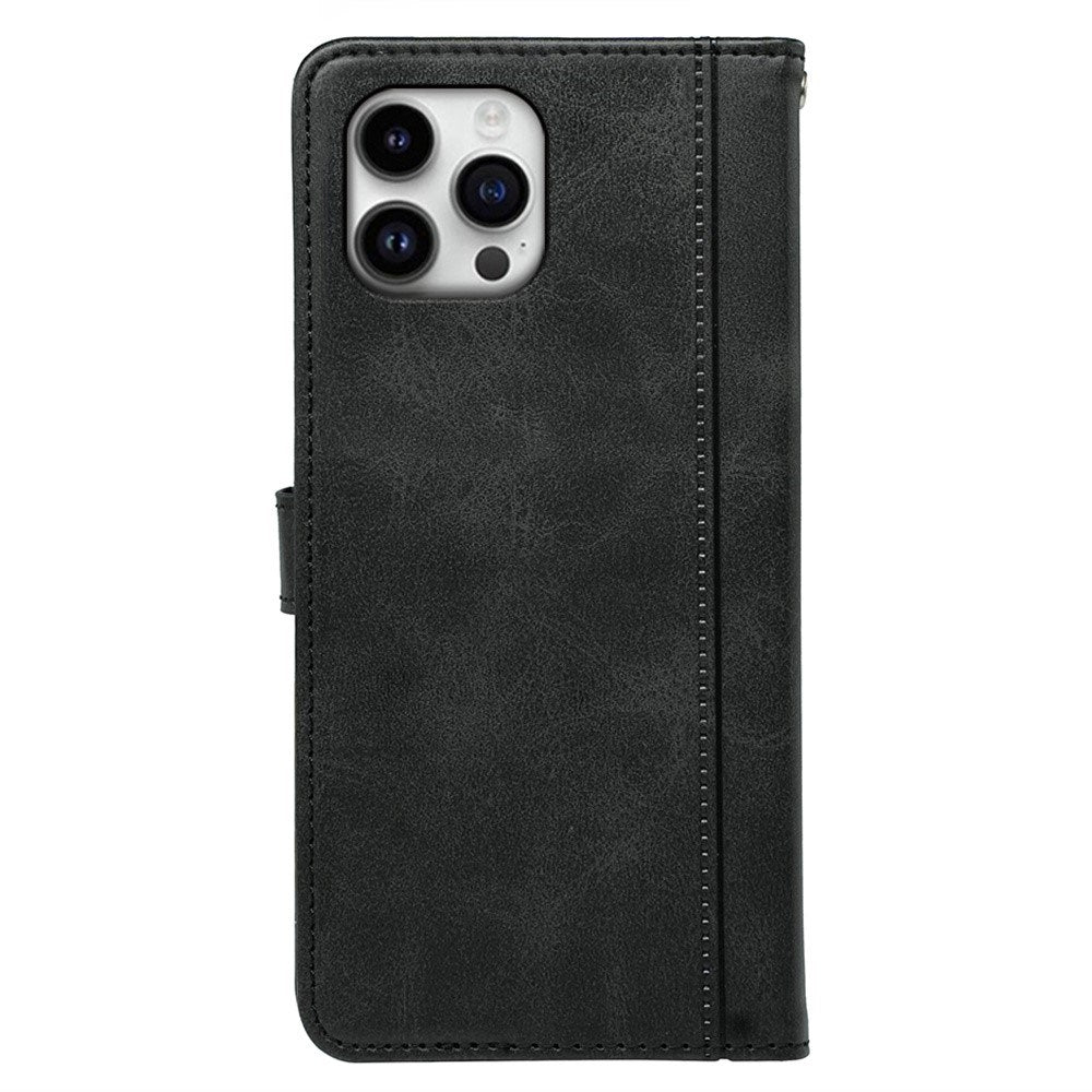 EIDERWOOD iPhone 16 Pro Læder Cover m. Ståfunktion & Kortholder - Sort