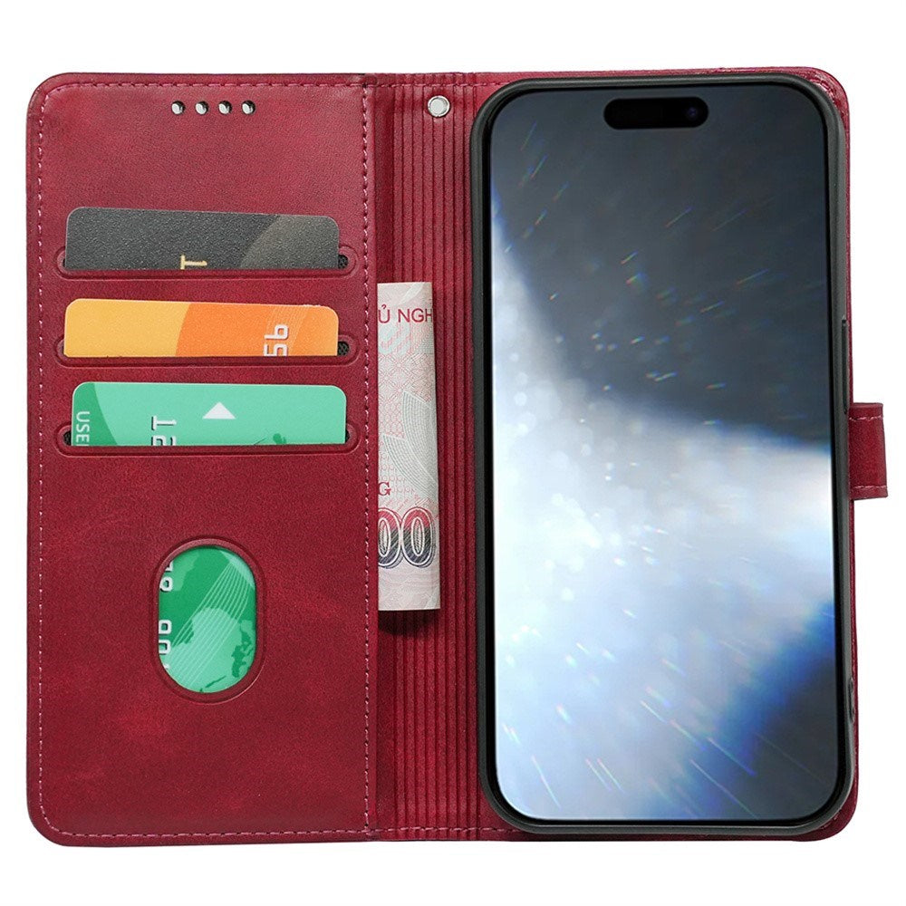 EIDERWOOD iPhone 16 Pro Læder Cover m. Ståfunktion & Kortholder - Rød