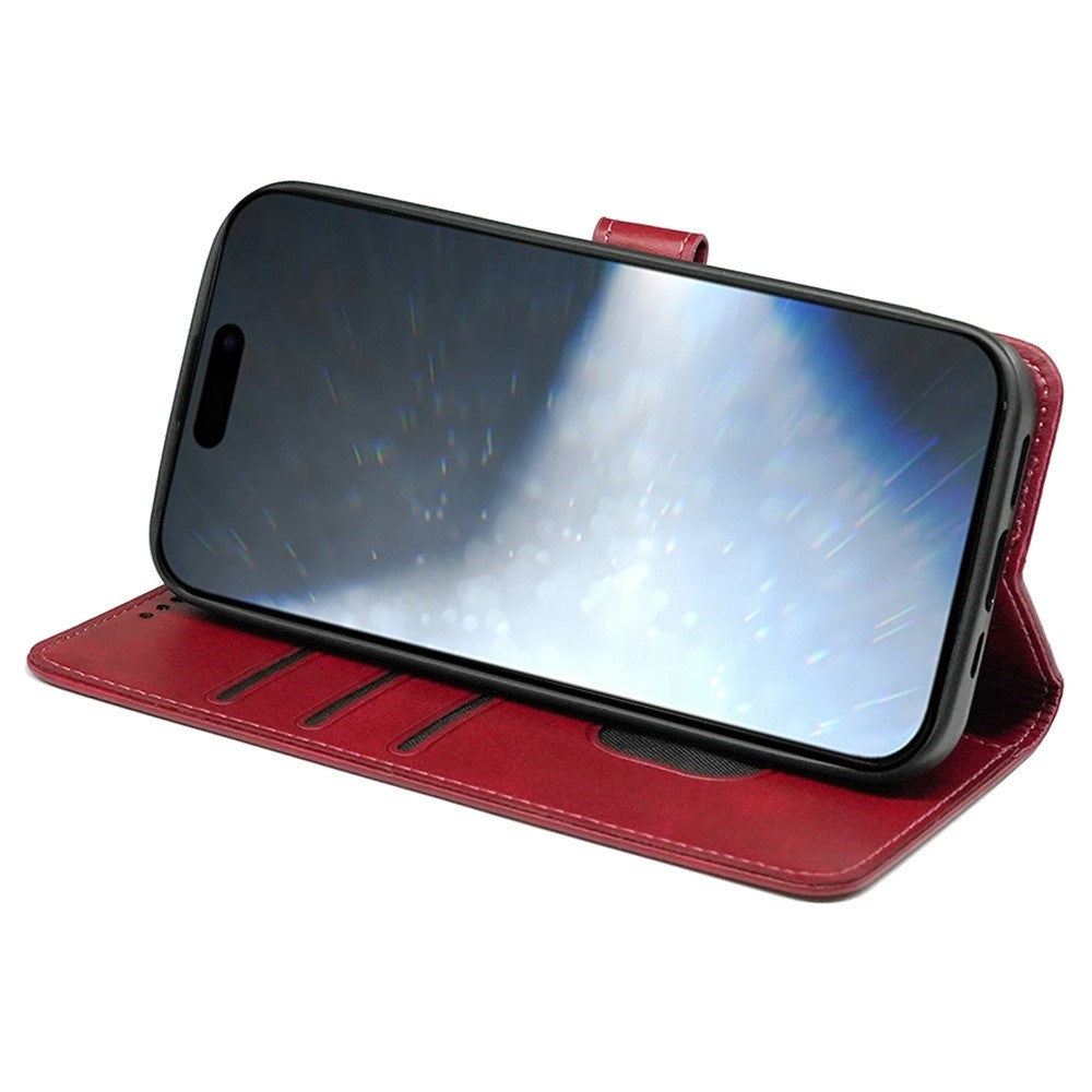 EIDERWOOD iPhone 16 Pro Læder Cover m. Ståfunktion & Kortholder - Rød