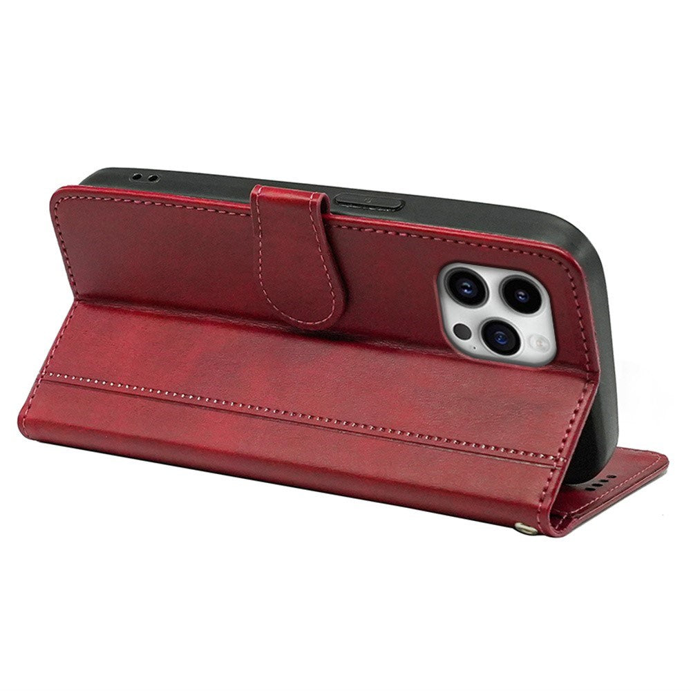 EIDERWOOD iPhone 16 Pro Læder Cover m. Ståfunktion & Kortholder - Rød