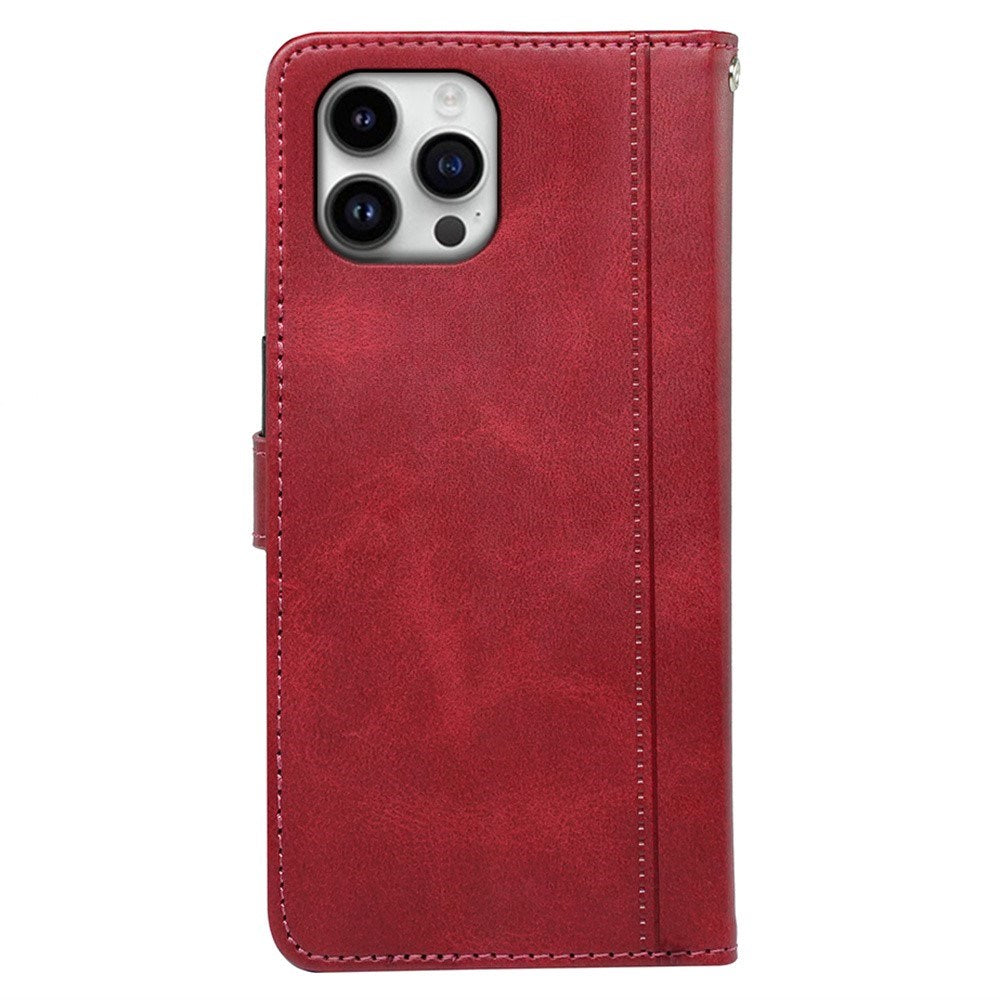 EIDERWOOD iPhone 16 Pro Læder Cover m. Ståfunktion & Kortholder - Rød