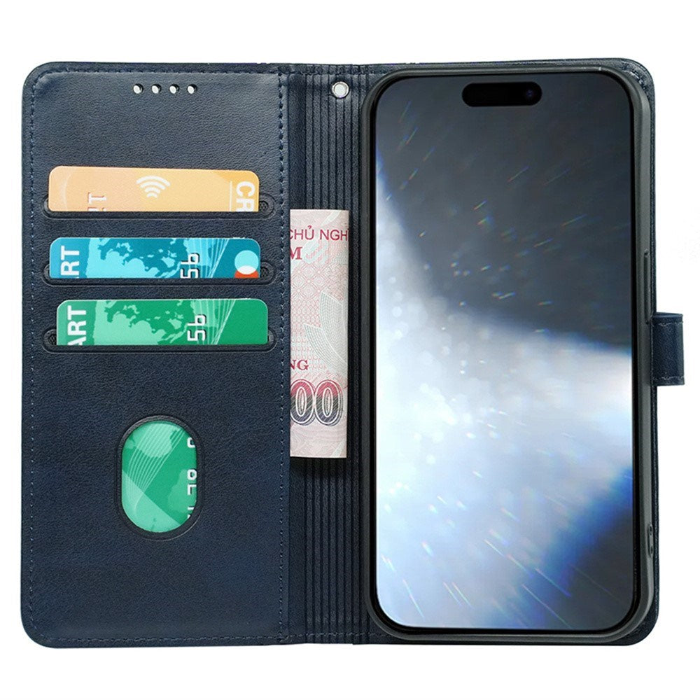 EIDERWOOD iPhone 16 Pro Læder Cover m. Ståfunktion & Kortholder - Blå