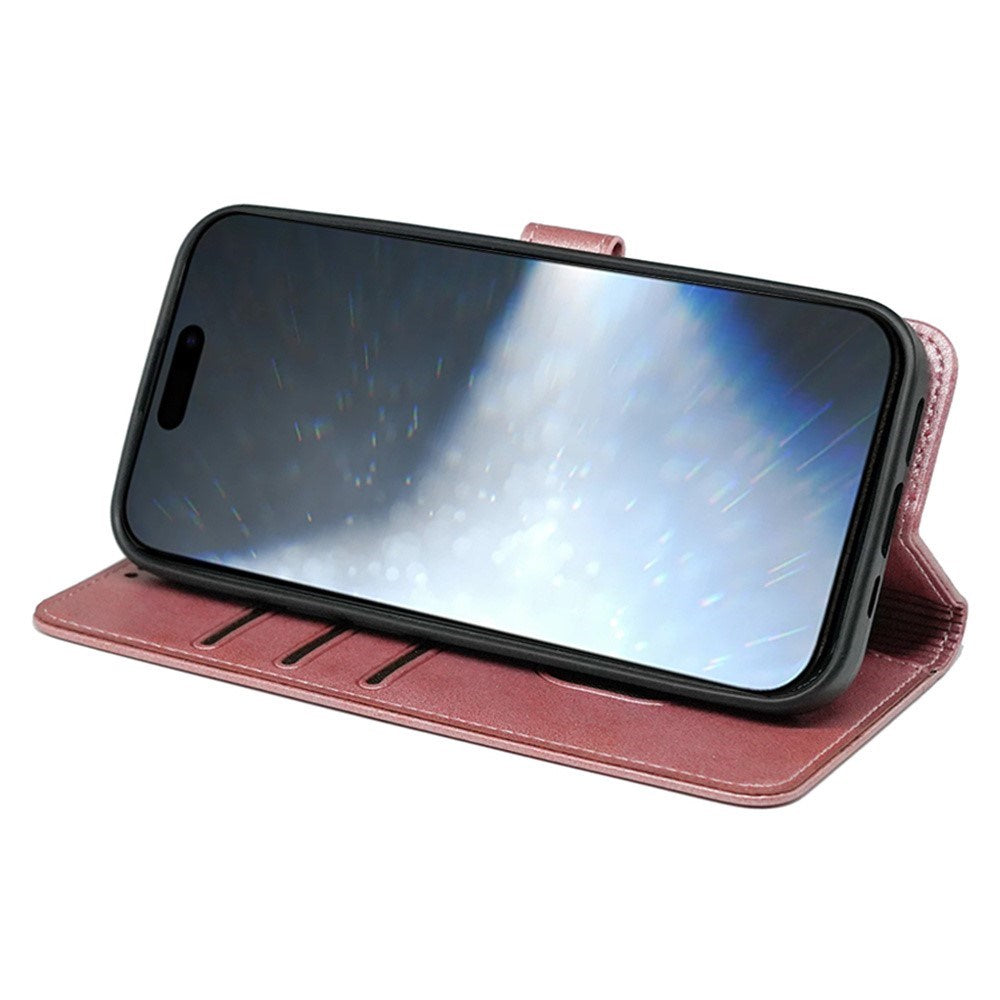 EIDERWOOD iPhone 16 Pro Læder Cover m. Ståfunktion & Kortholder - Rose Gold
